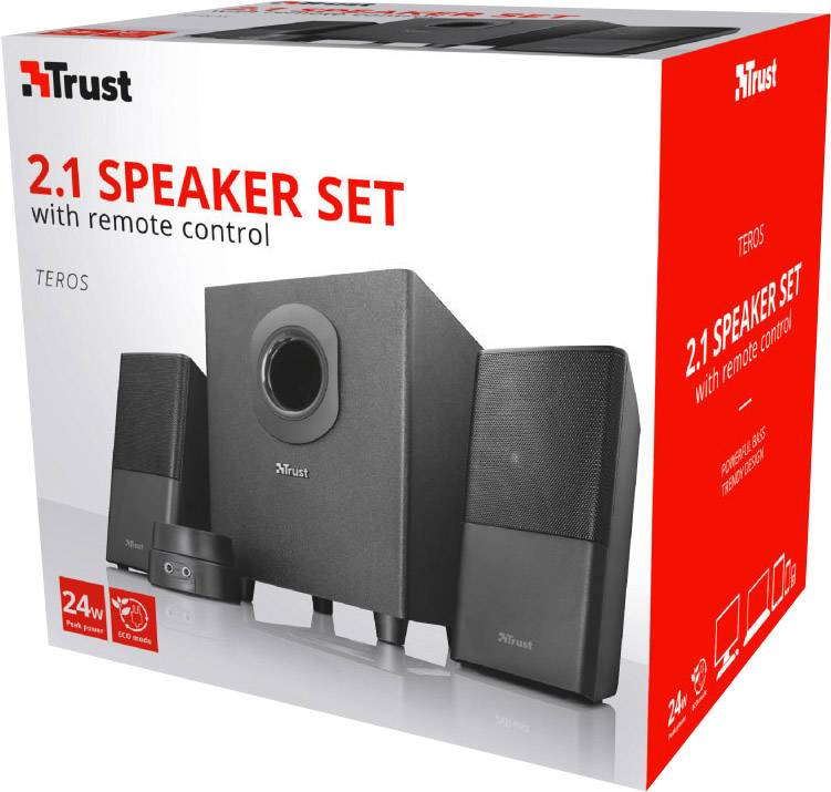 Trust Teros 2.1 PC-Lautsprecher Kabelgebunden 24W Schwarz