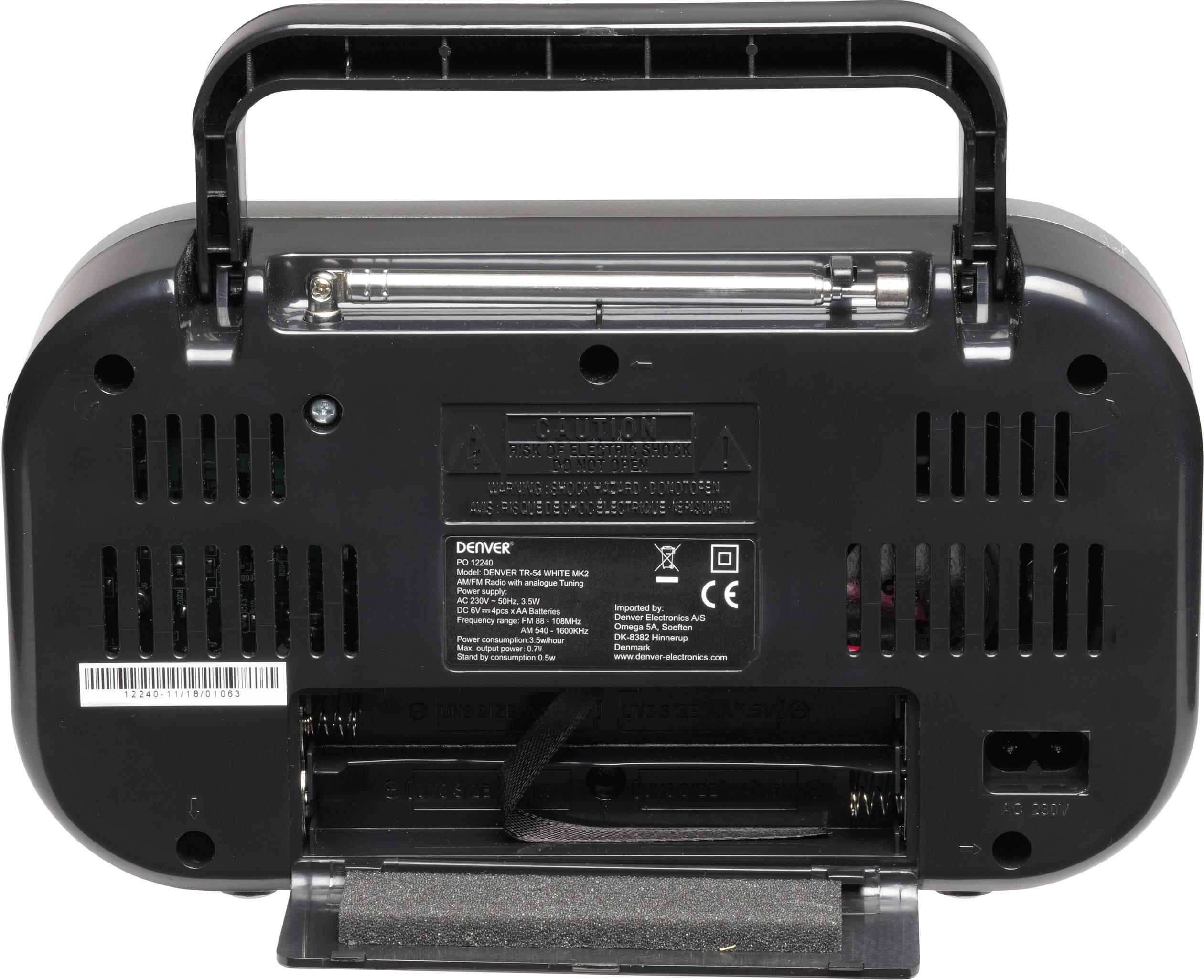 Denver TR-54 MK2 Kofferradio UKW AUX Weiß