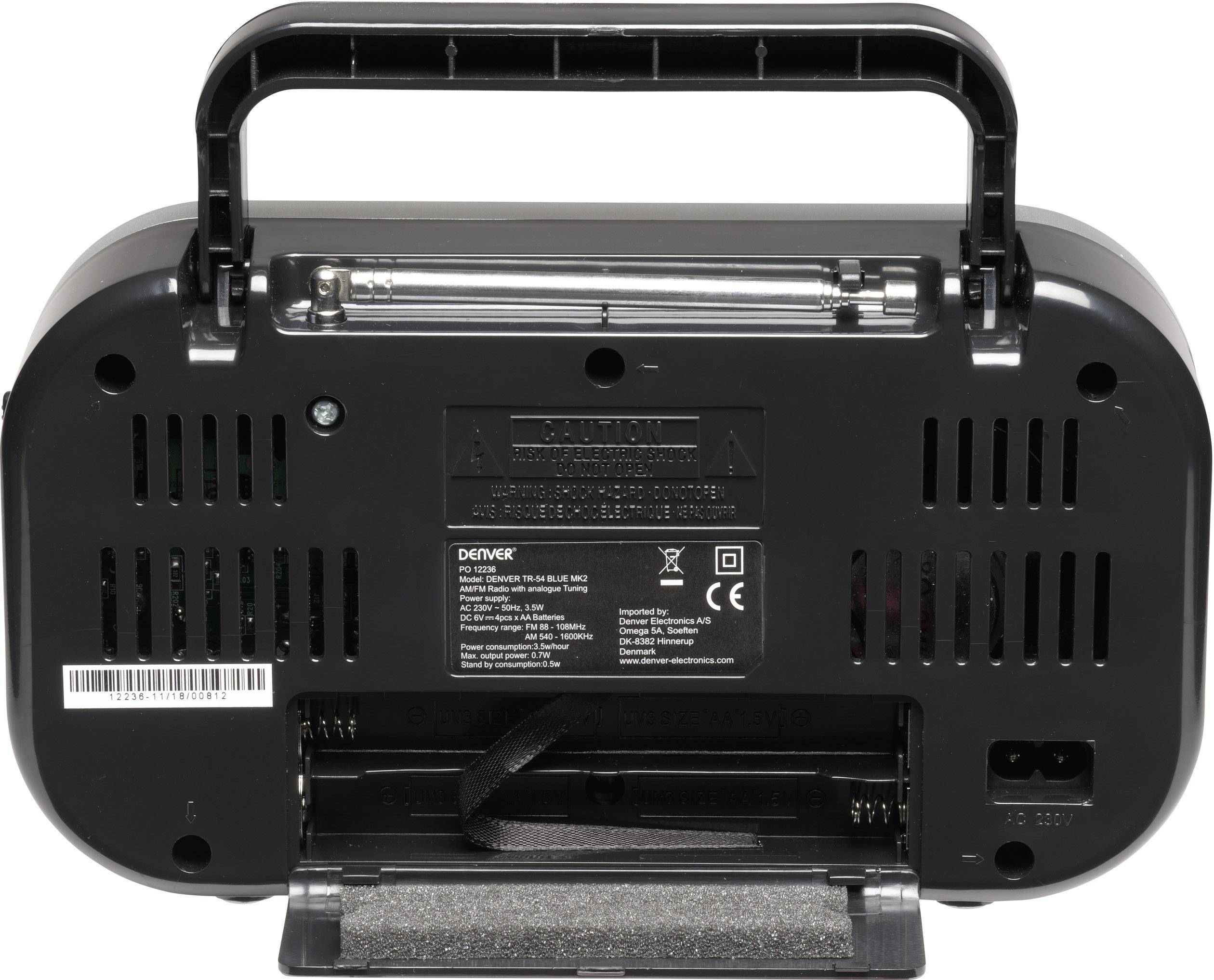 Denver TR-54 Kofferradio UKW AUX Schwarz