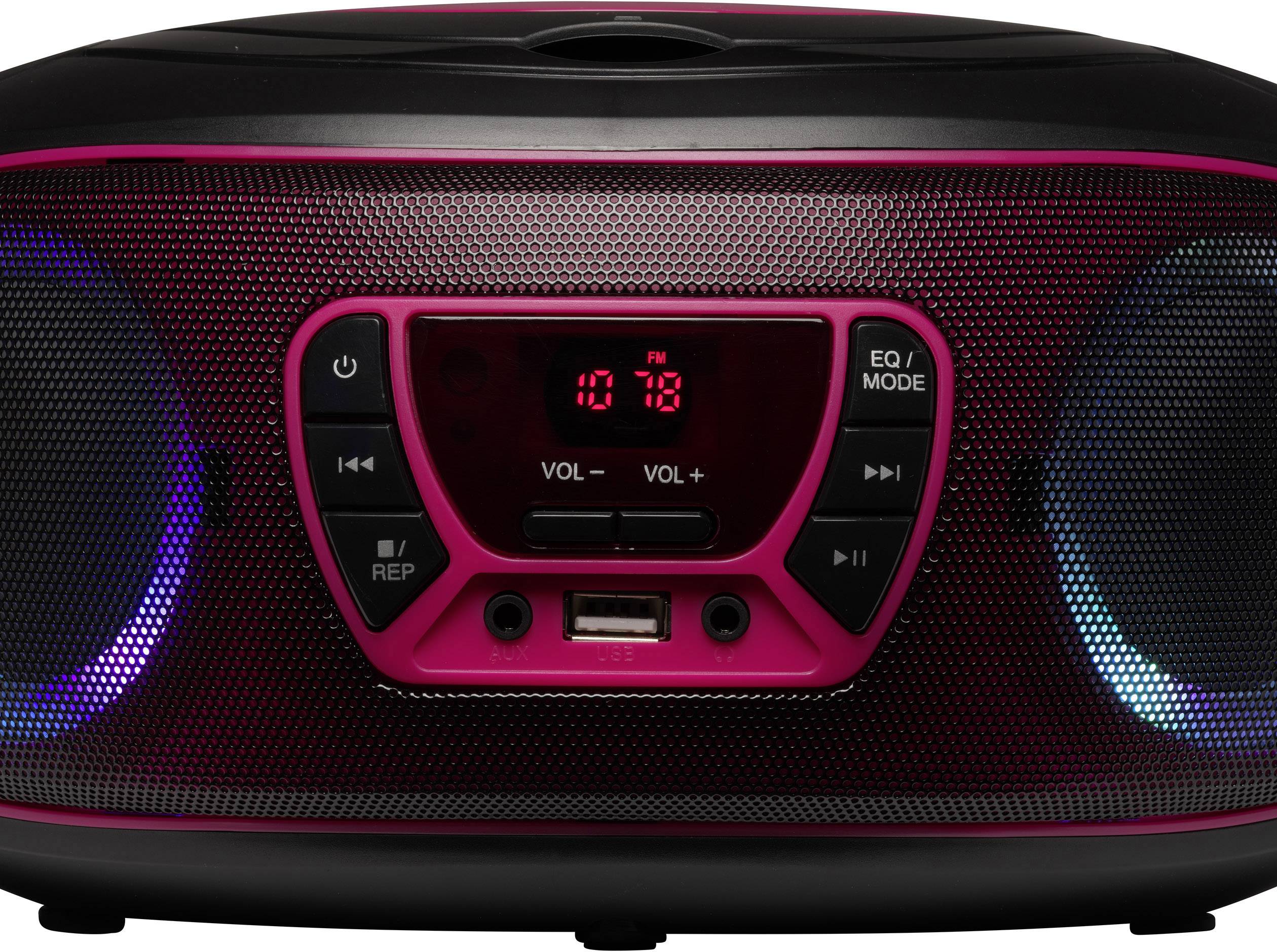 Denver TCL-212BT CD-Radio UKW AUX, CD, USB, Bluetooth® Stimmungslicht Pink