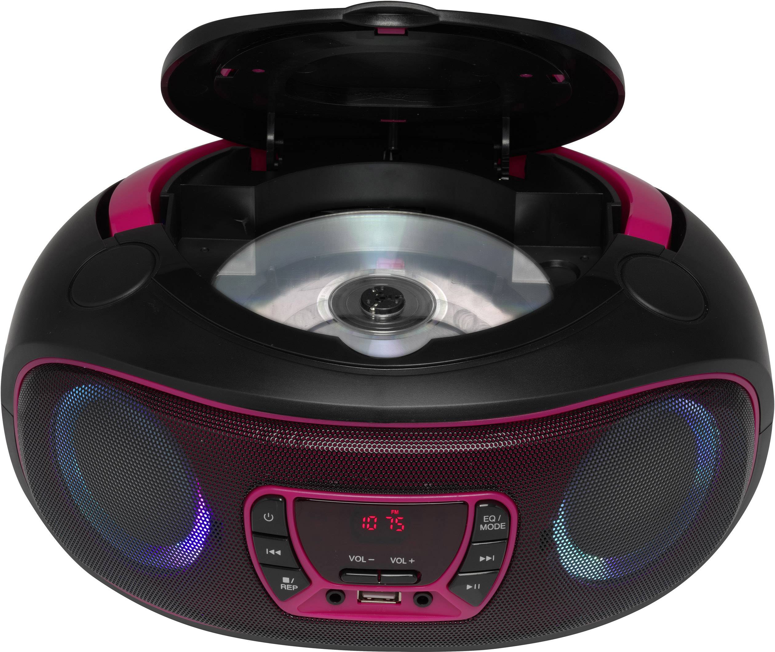 Denver TCL-212BT CD-Radio UKW AUX, CD, USB, Bluetooth® Stimmungslicht Pink