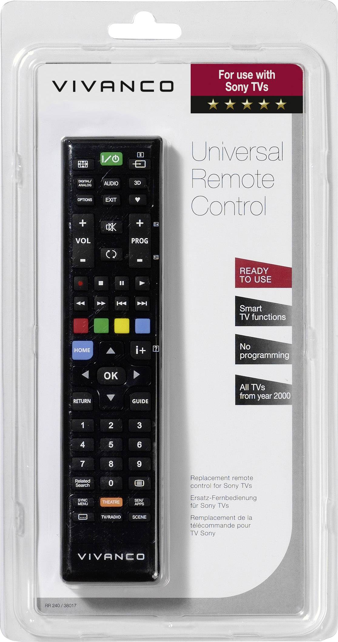 Vivanco RR 240 Sony Fernbedienung Schwarz