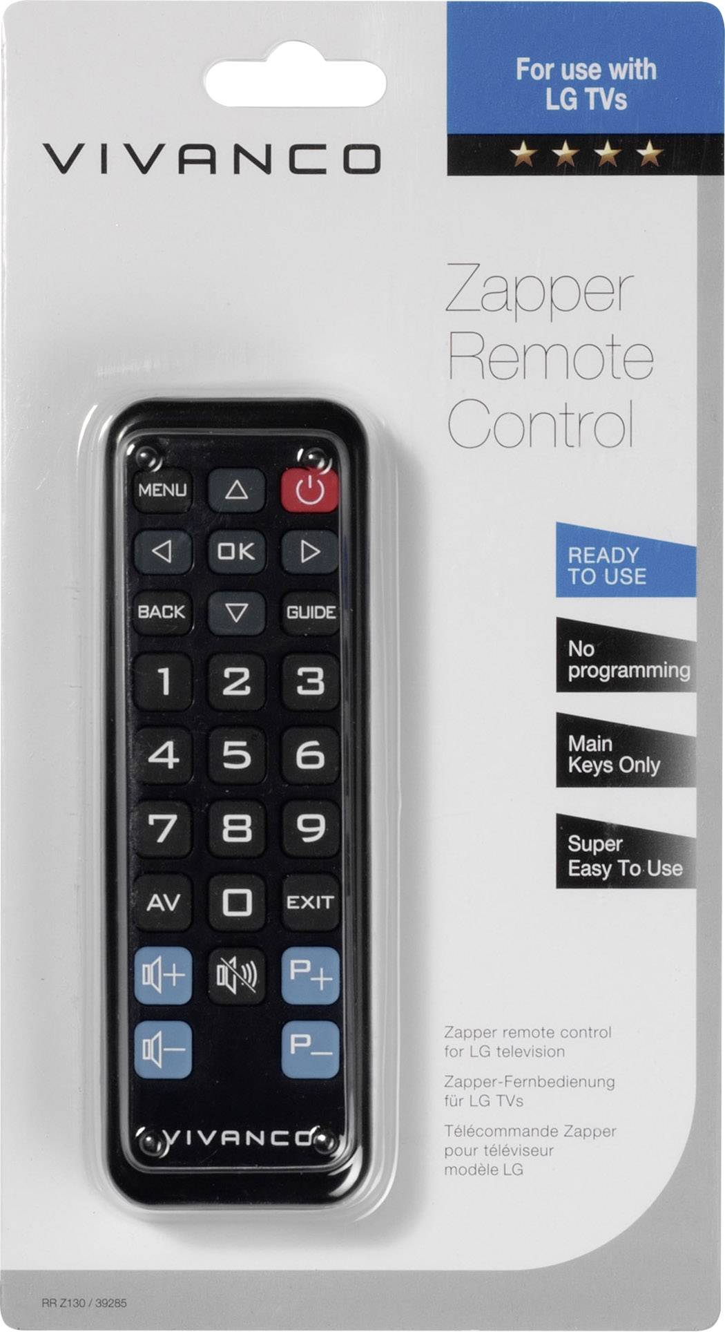 Vivanco RR Z 130 LG Fernbedienung Schwarz