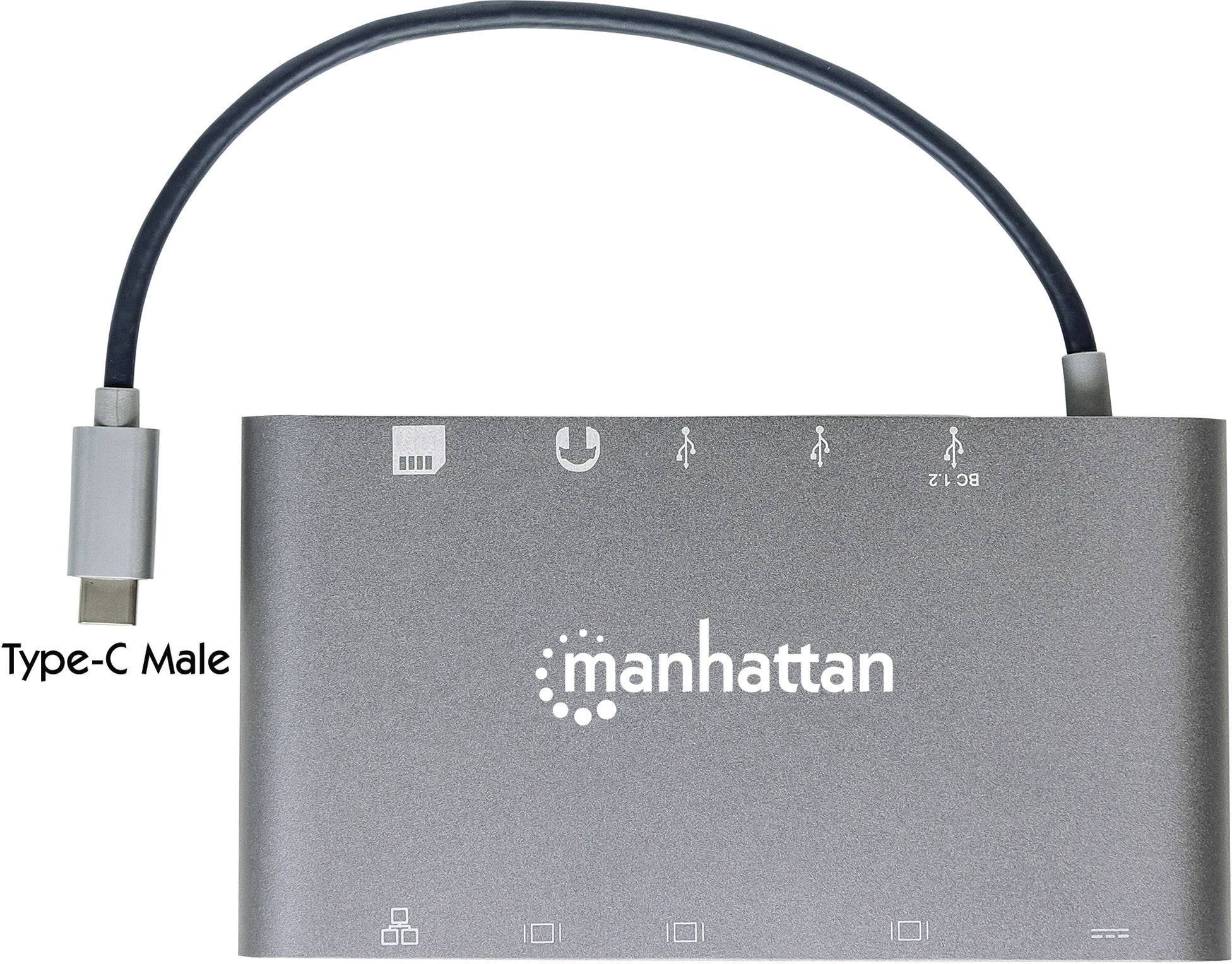 Manhattan USB-C® Dockingstation Passend für Marke Dockingstations: Universal inkl. Ladefunktion