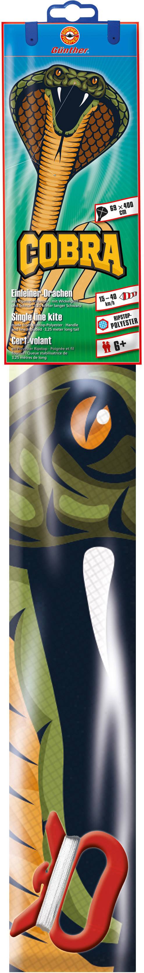 Günther Flugspiele Einleiner Drachen Cobra Spannweite (Details) 690mm Windstärken-Eignung 3 - 5 bft