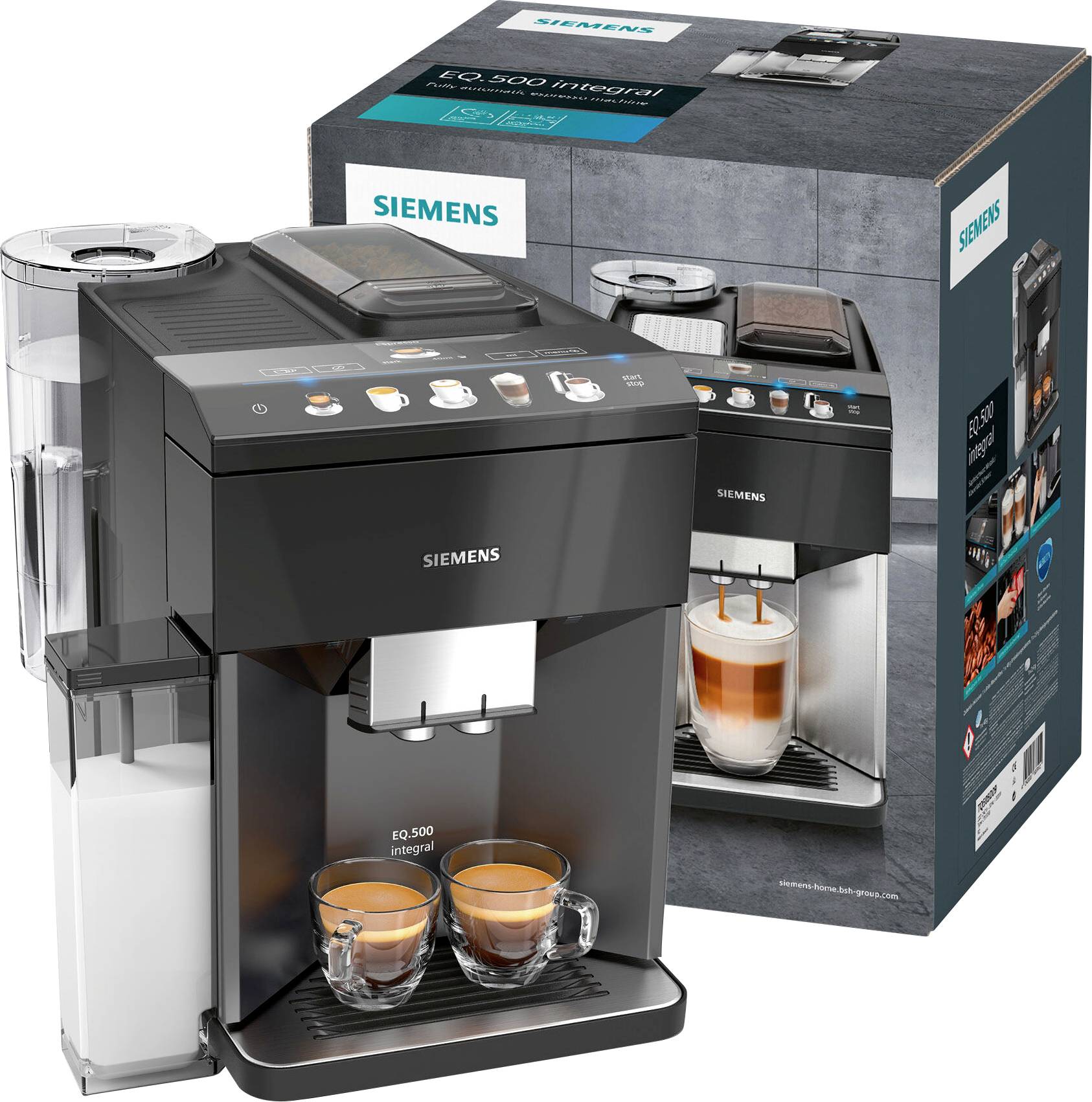 Siemens Hausgeräte EQ.500 integral TQ505D09 Kaffeevollautomat Schwarz
