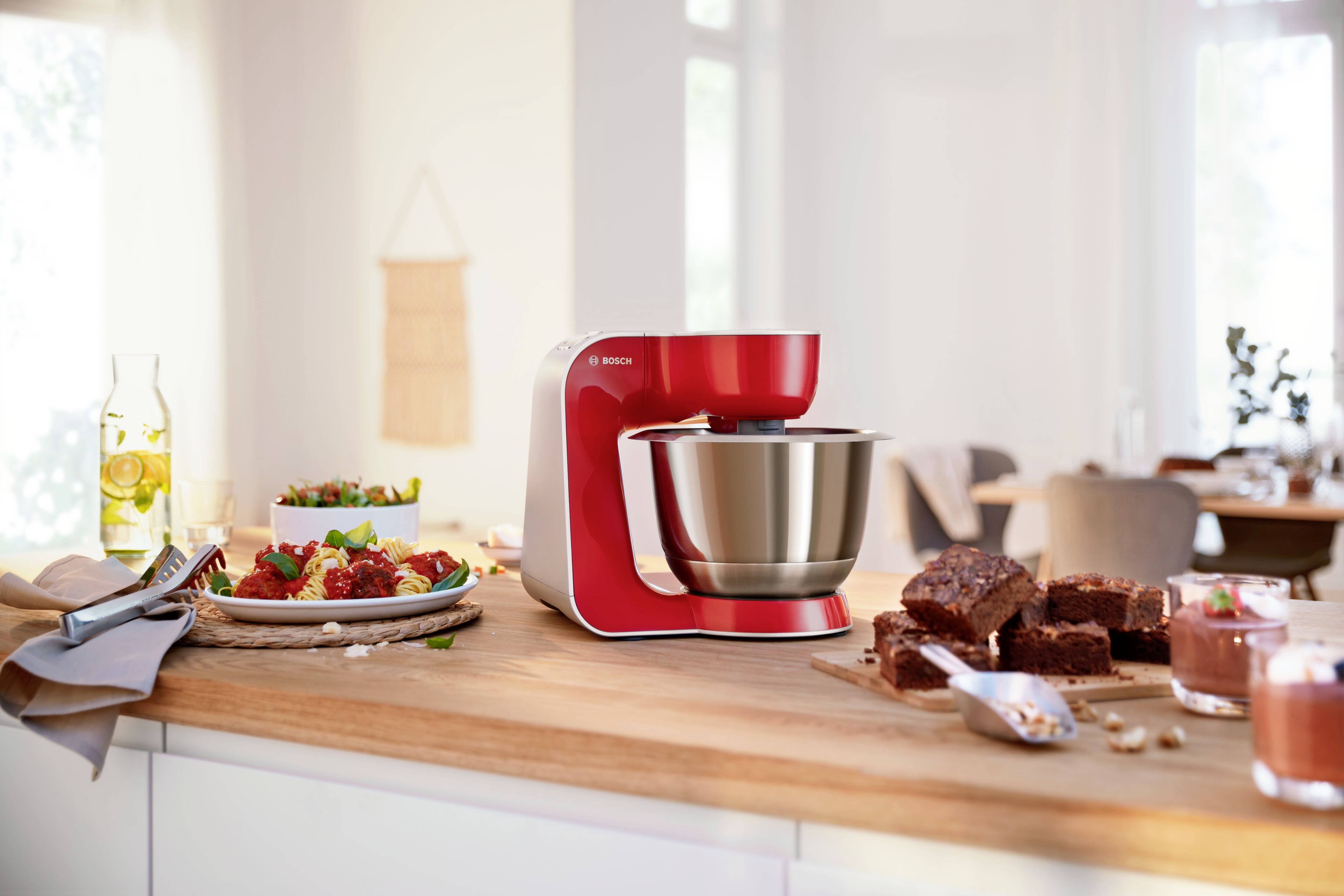 Bosch Haushalt MUM58720 Küchenmaschine 1000 W Dunkelrot, Silber (matt)