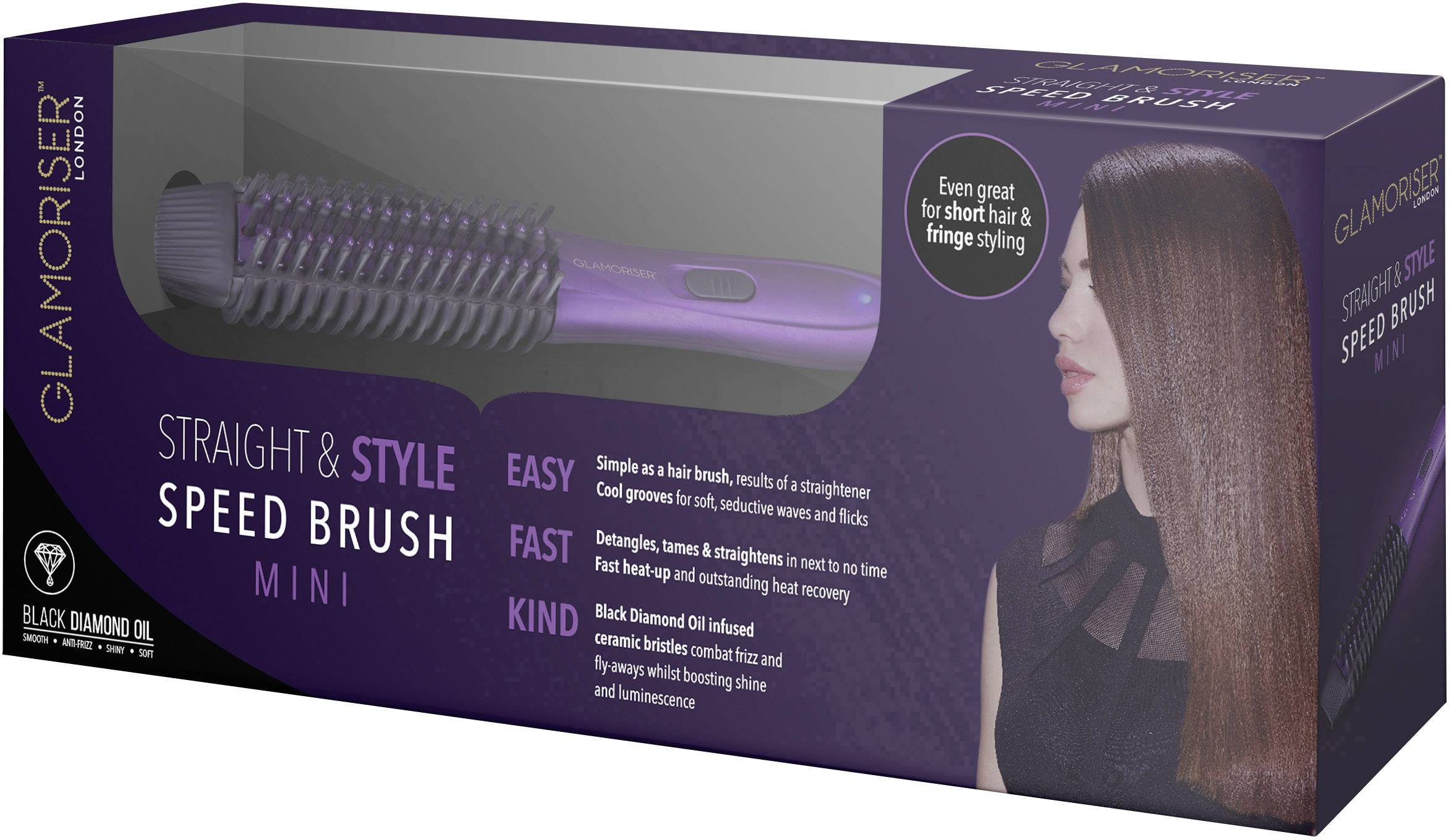 Glamoriser GLA029 Glättungsbürste Schwarz, Ultraviolett