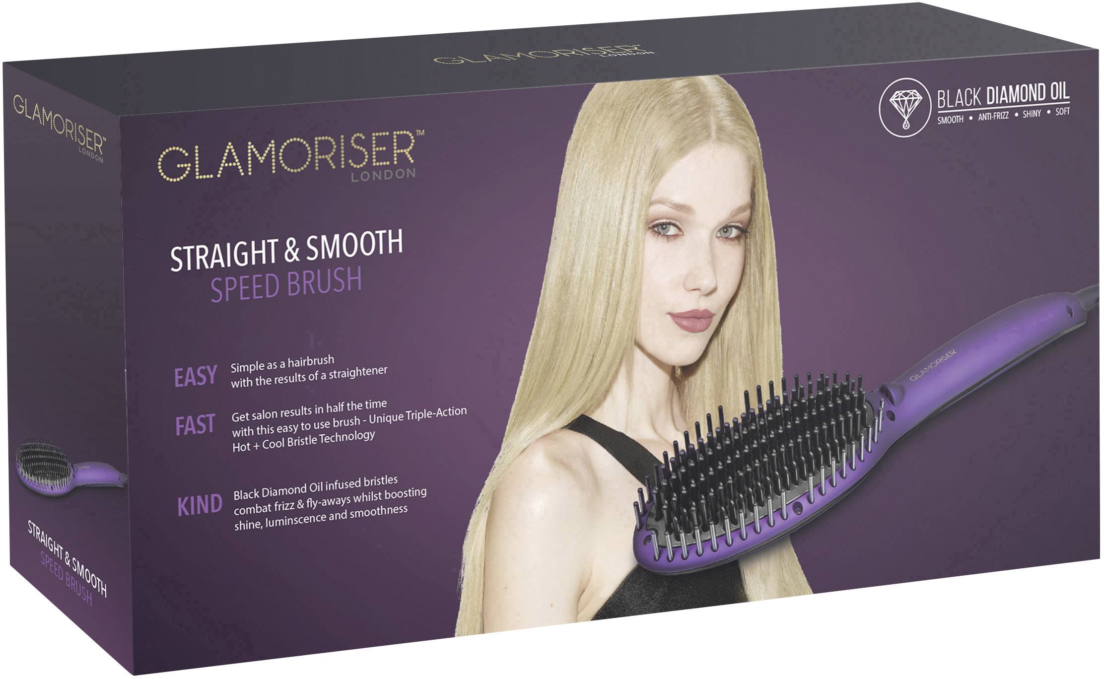 Glamoriser GLA030 Glättungsbürste Schwarz, Ultraviolett