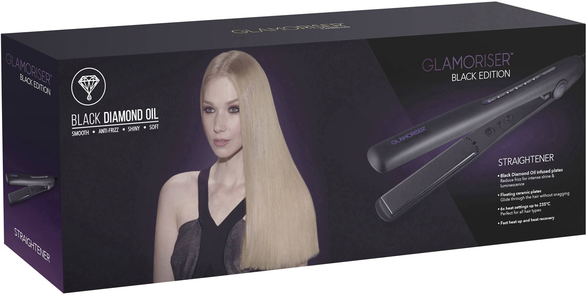 Glamoriser GLA041 Glätteisen Schwarz, Ultraviolett
