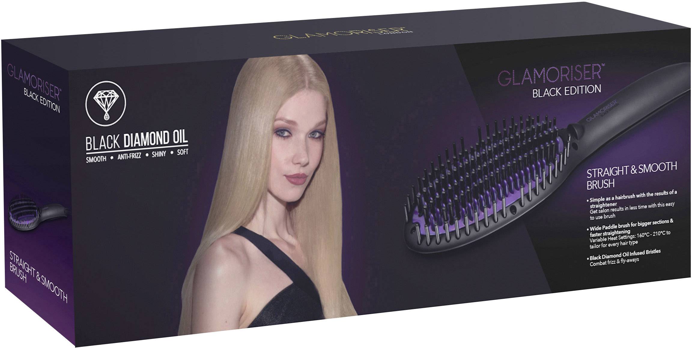 Glamoriser GLA042 Glättungsbürste Schwarz, Ultraviolett