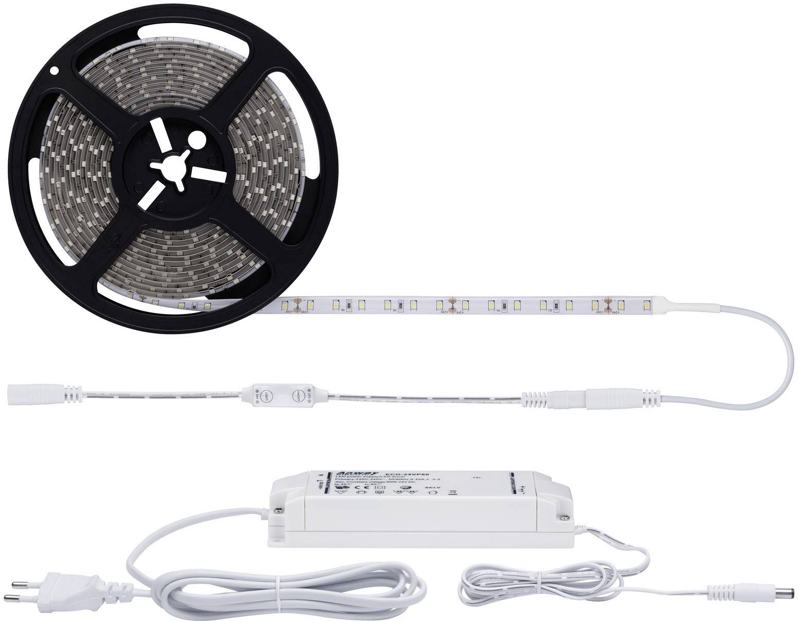 Paulmann SimpLED 78960 LED-Streifen-Komplettset mit Stecker 24V 5m Neutralweiß 1St.