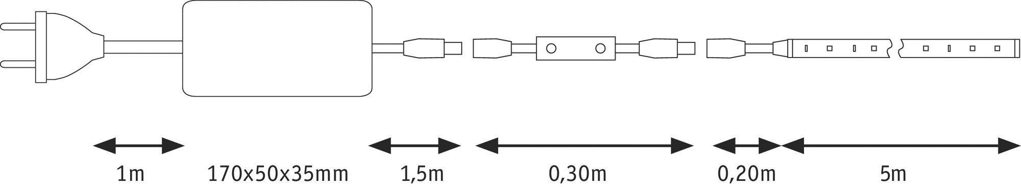 Paulmann SimpLED 78960 LED-Streifen-Komplettset mit Stecker 24V 5m Neutralweiß 1St.
