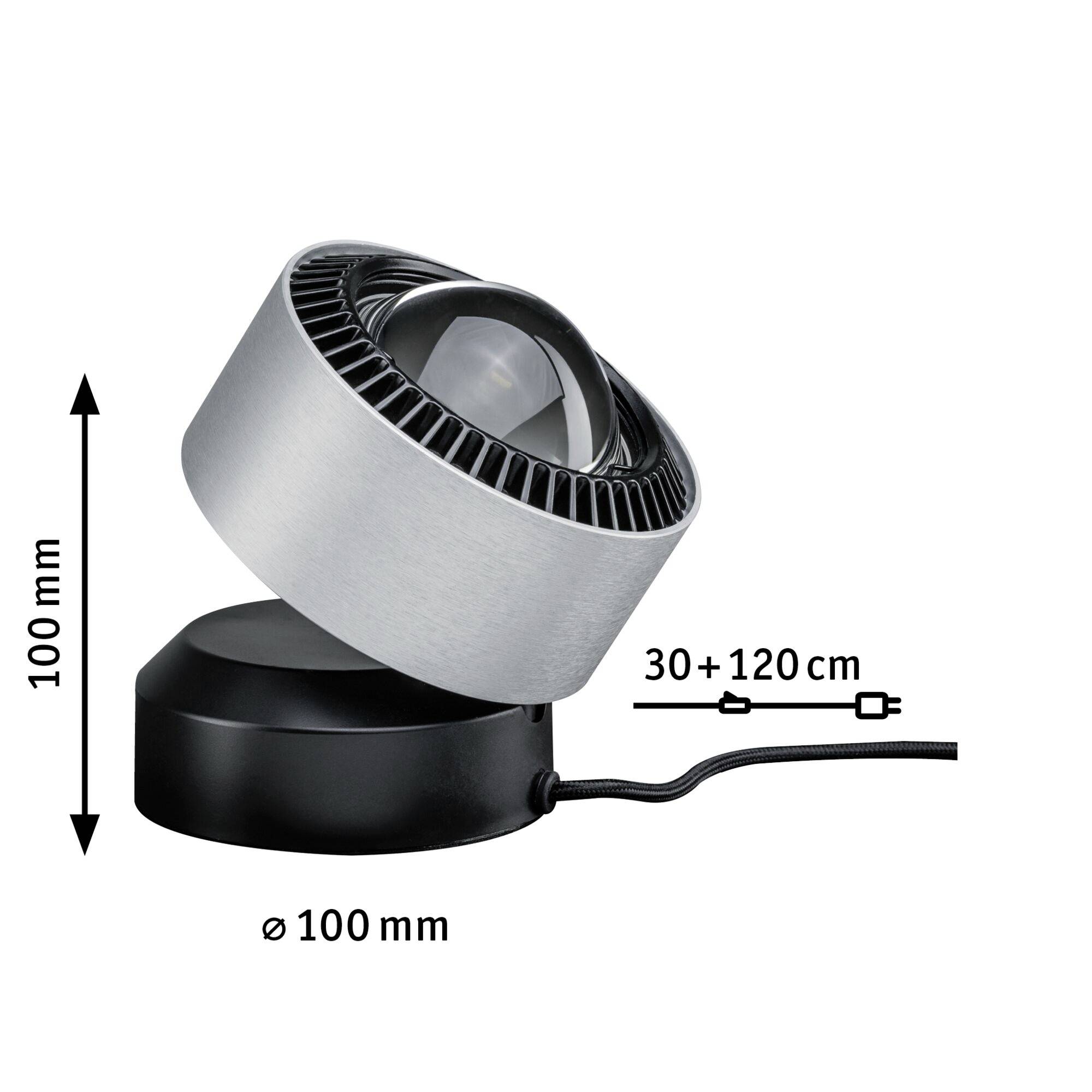 Paulmann 79718 LED-Tischlampe 3.5W Aluminium (gebürstet), Schwarz