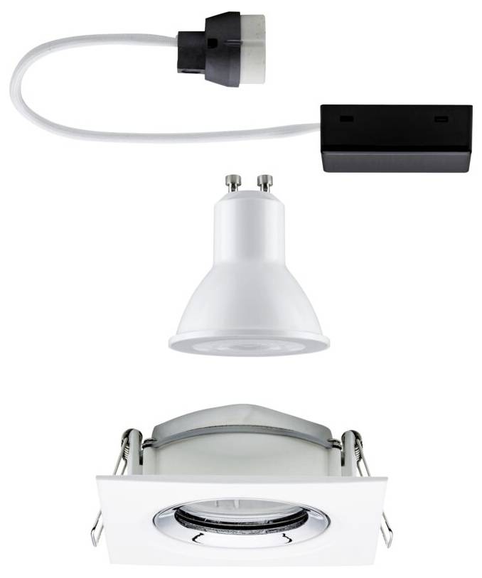 Paulmann Nova Plus Bad-Einbauleuchte LED GU10 6W IP65 Weiß (matt), Chrom