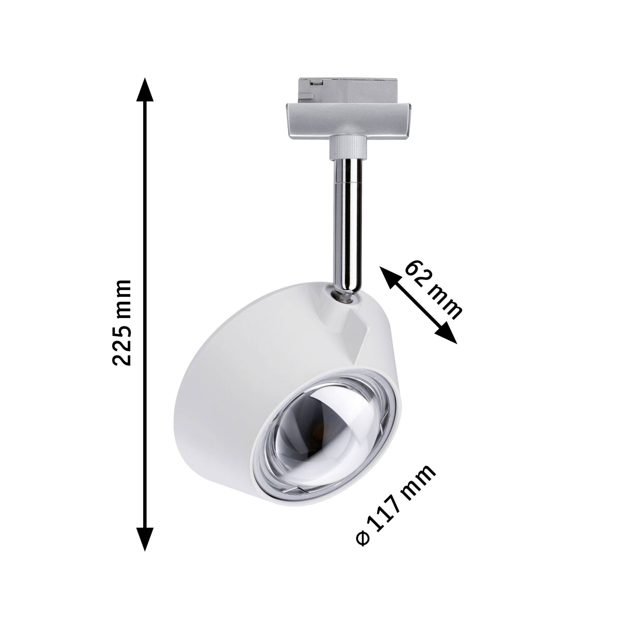 Paulmann URail Sabik Hochvolt-Schienensystem-Leuchte URail LED fest eingebaut 13W LED Chrom (matt), Weiß (matt)