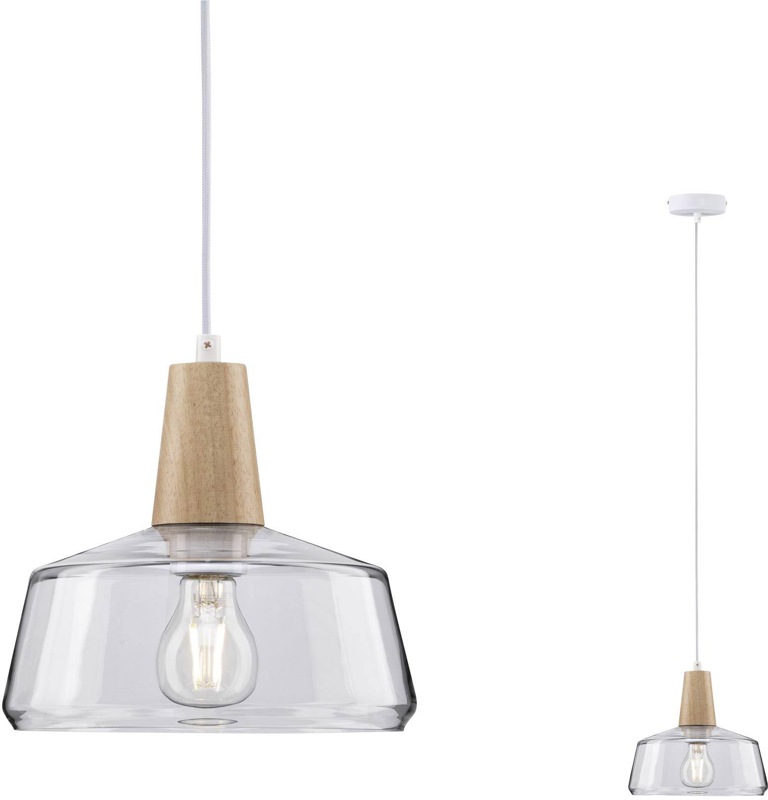 Paulmann Neordic Ylvie 79744 Pendelleuchte LED E27 20W Holz, Klar