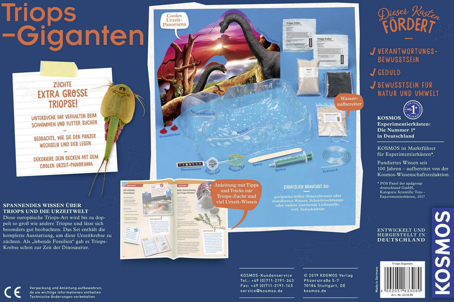 Kosmos 633080 Triops-Giganten Triops & Dinosaurier Experimentier-Set ab 8 Jahre