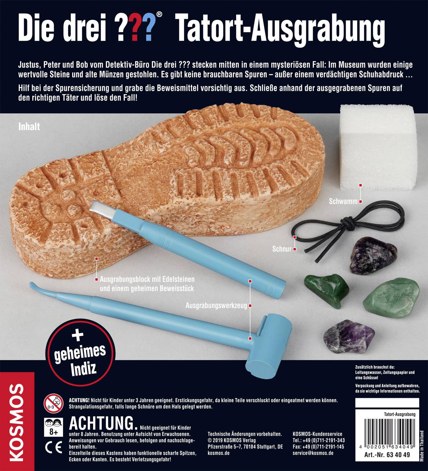 Kosmos 634049 Die drei ??? Tatort-Ausgrabung Die drei ??? Experimentierkasten ab 8 Jahre