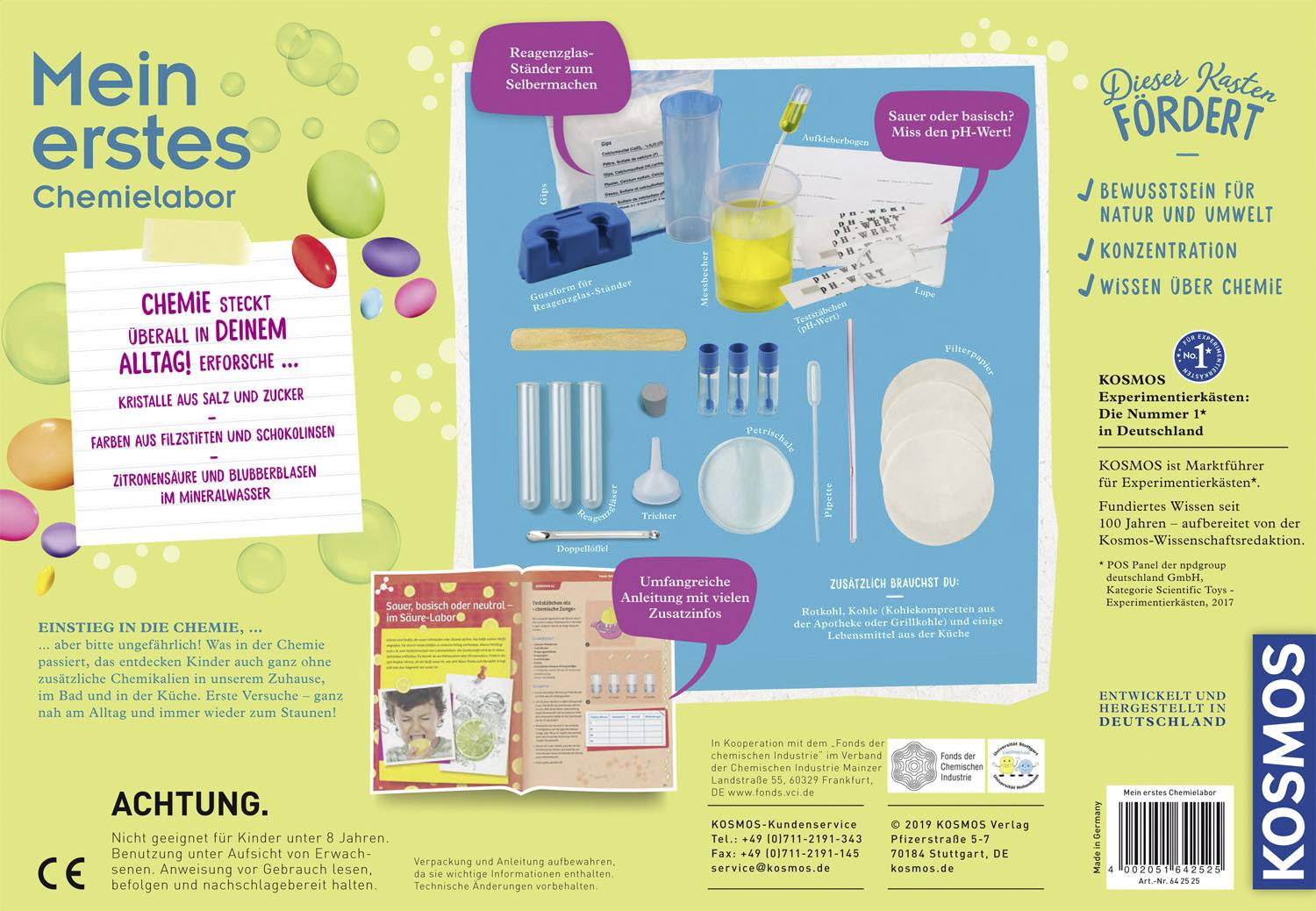 Kosmos 642525 Mein erstes Chemielabor Chemie Experimentierkasten ab 8 Jahre