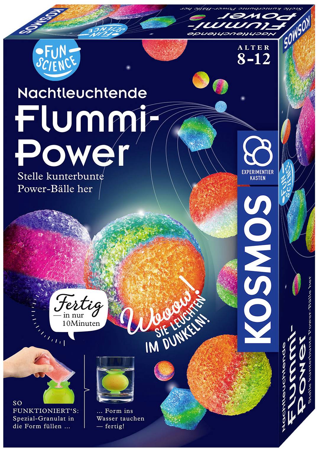 Kosmos 654108 FunScience Nachtleuchtende Flummi-Power Chemie Experimentierkasten ab 8 Jahre