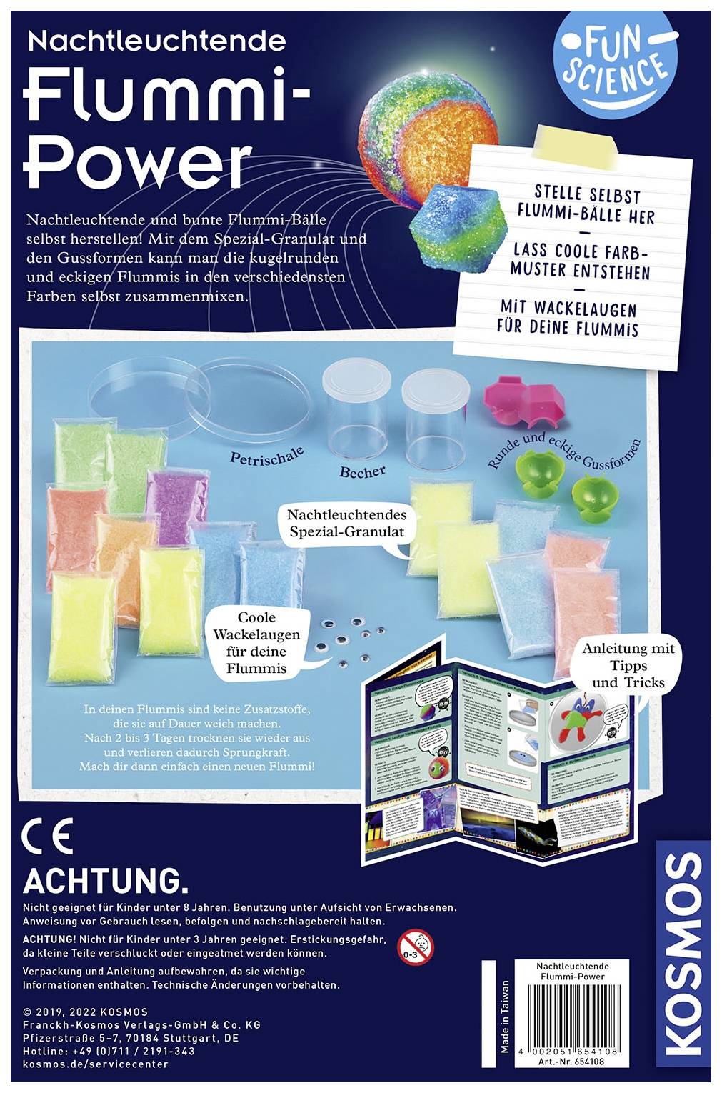 Kosmos 654108 FunScience Nachtleuchtende Flummi-Power Chemie Experimentierkasten ab 8 Jahre