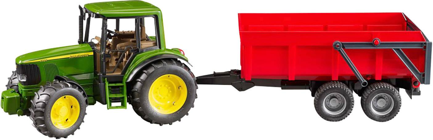 Bruder John Deere 6920 mit Wannenkippanhänger Fertigmodell Landwirtschafts Modell