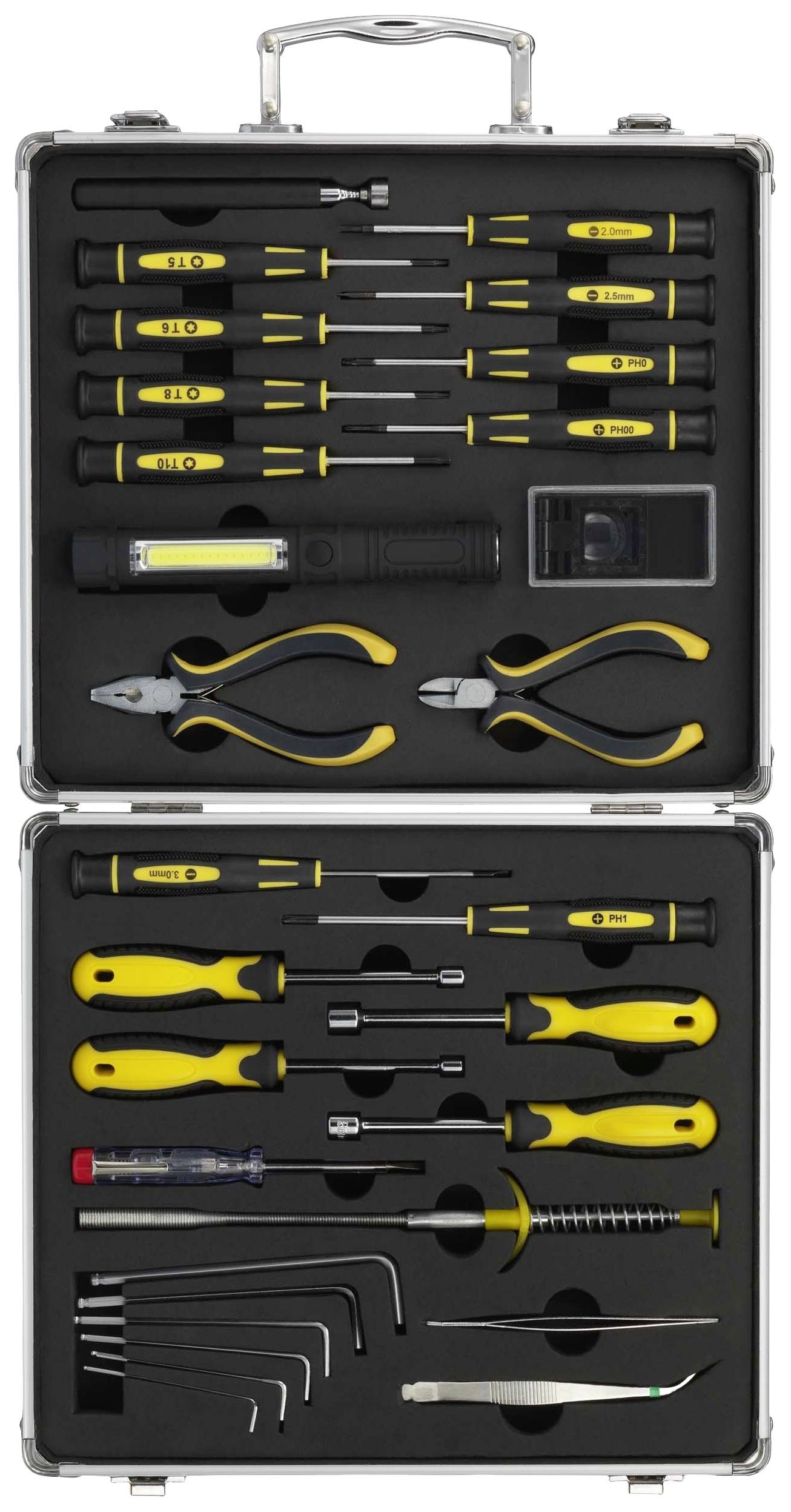 Basetech BT-1954694 Werkzeugset Heimwerker, Techniker, Elektriker im Koffer 30teilig