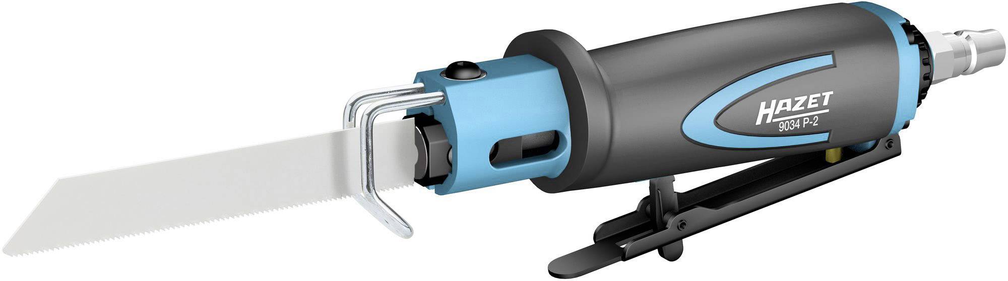 Eine pneumatische Karosseriesäge mit ergonomischem Design, blau-schwarz gefärbt, von der Marke Hazet für präzise Schneidarbeiten.