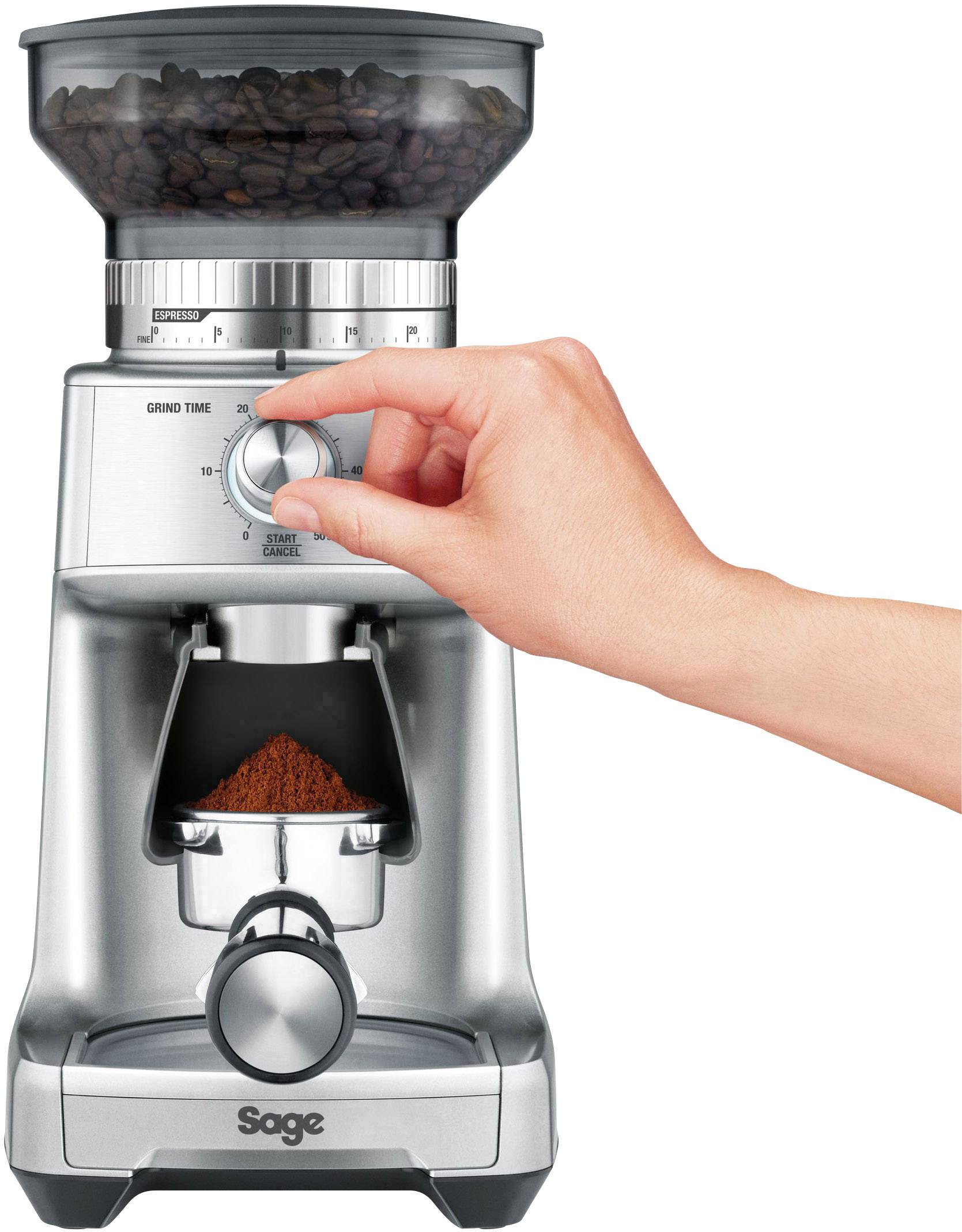 Sage The Dose Control Pro SCG600SIL2EEU1 Kaffeemühle Edelstahl Stahl-Kegelmahlwerk