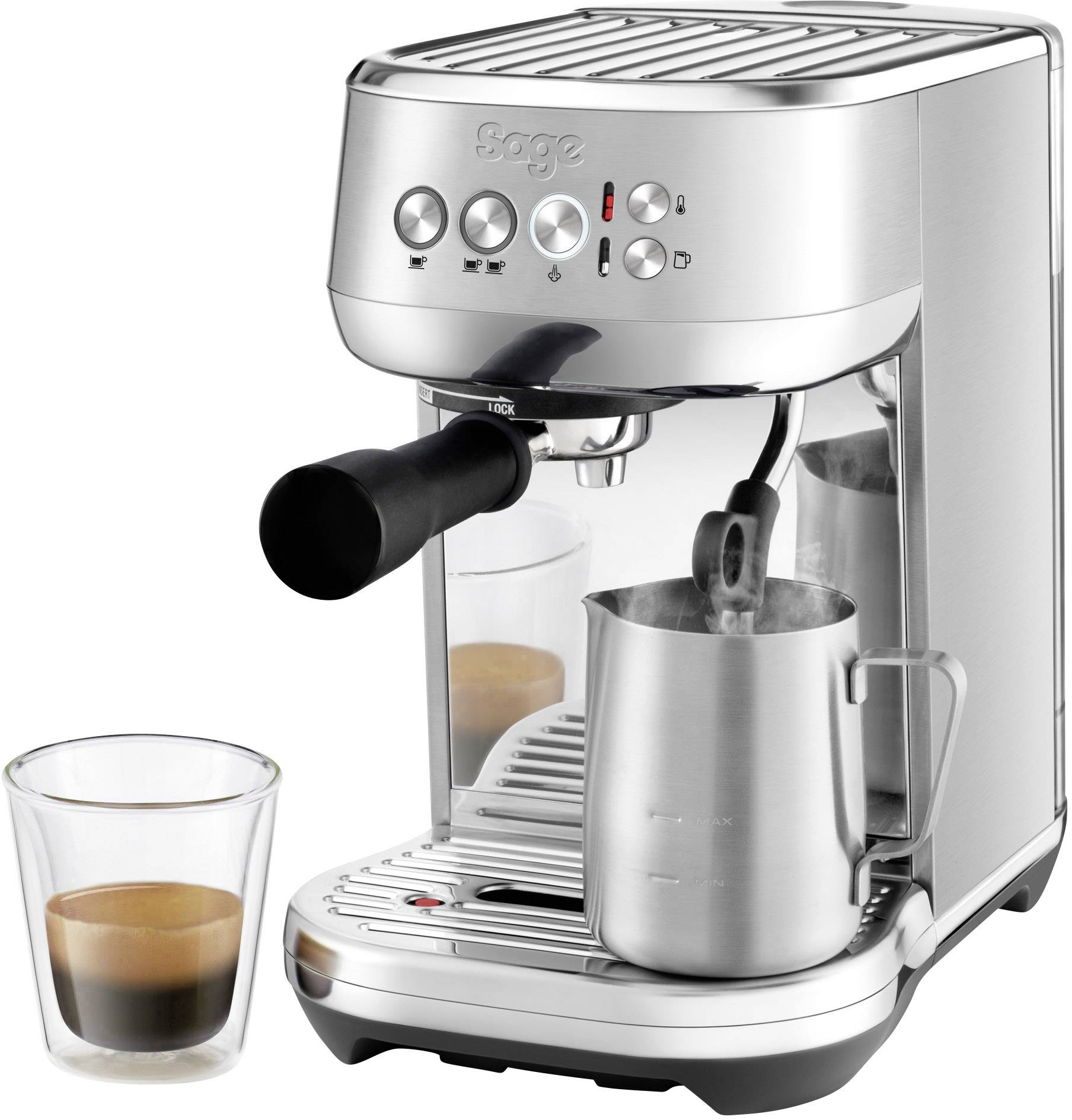 Sage The Bambino Plus Espressomaschine mit Siebträger Schwarz