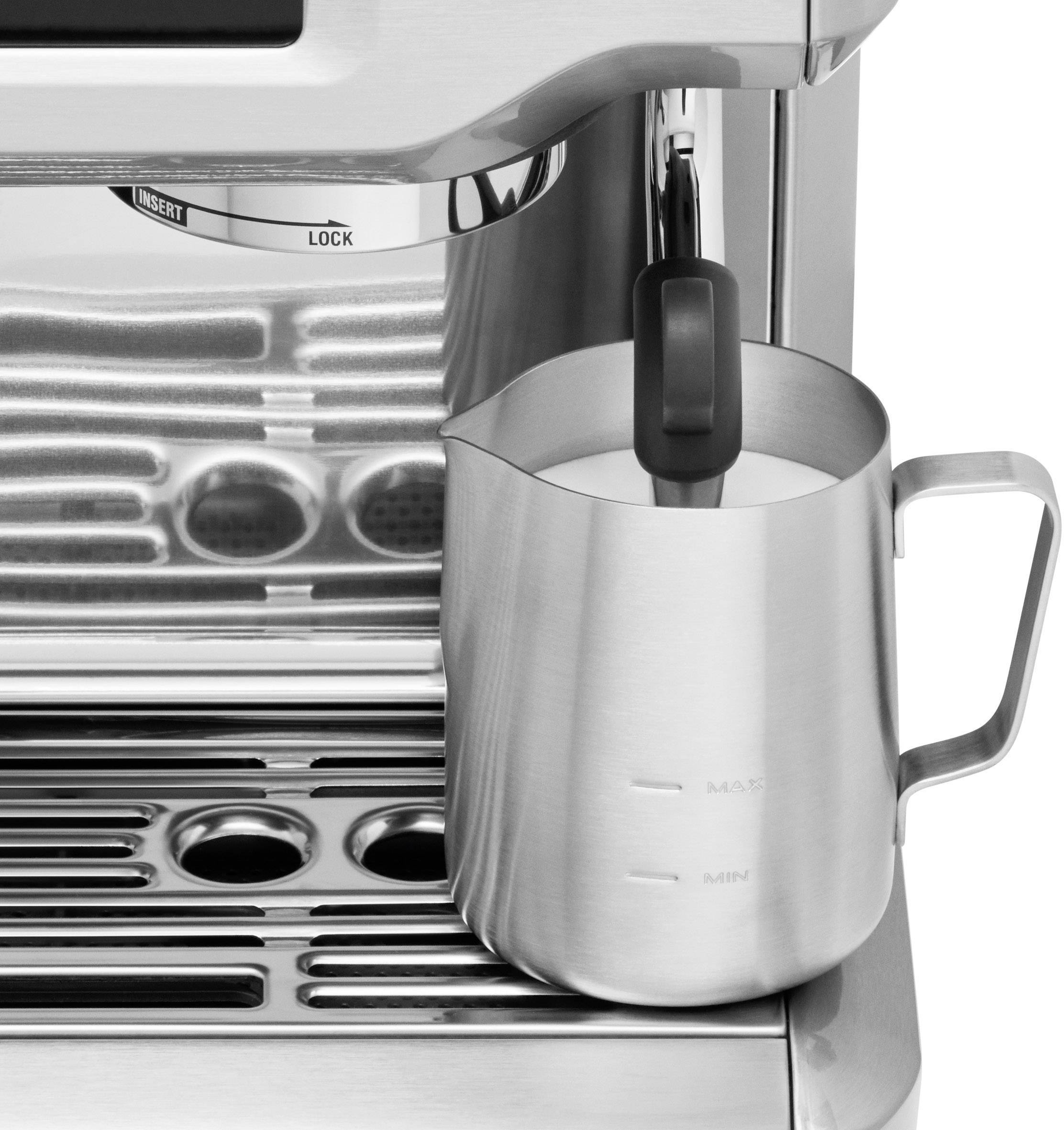 Sage The Barista Touch Espressomaschine mit Siebträger Schwarz 2400 W mit Mahlwerk, mit Milchaufschäumdüse, Display