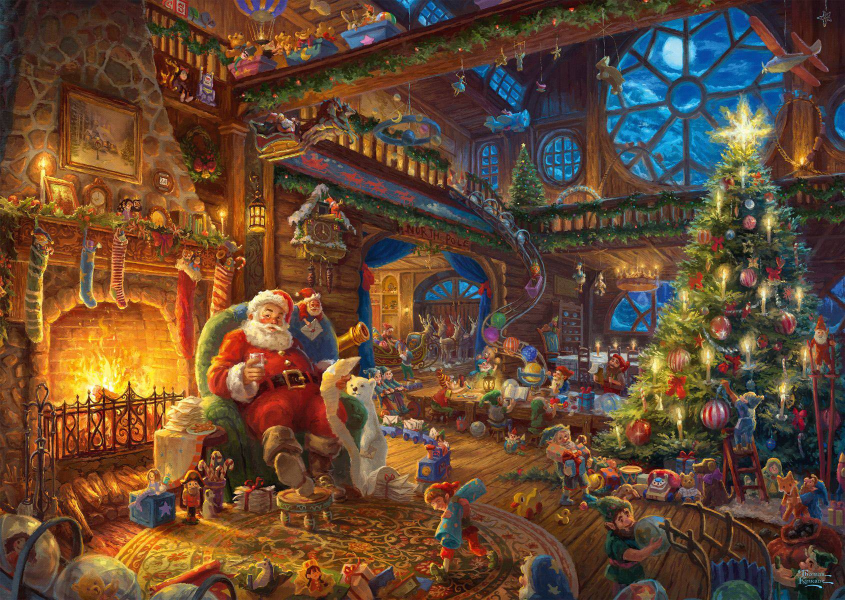 Pz. TK Weihnachtsmann u. s. Wichtel 10 59494 Schmidt Spiele Puzzle Thomas Kinkade Der Weihnachtsmann und seine Wichtel, 100 1 St.