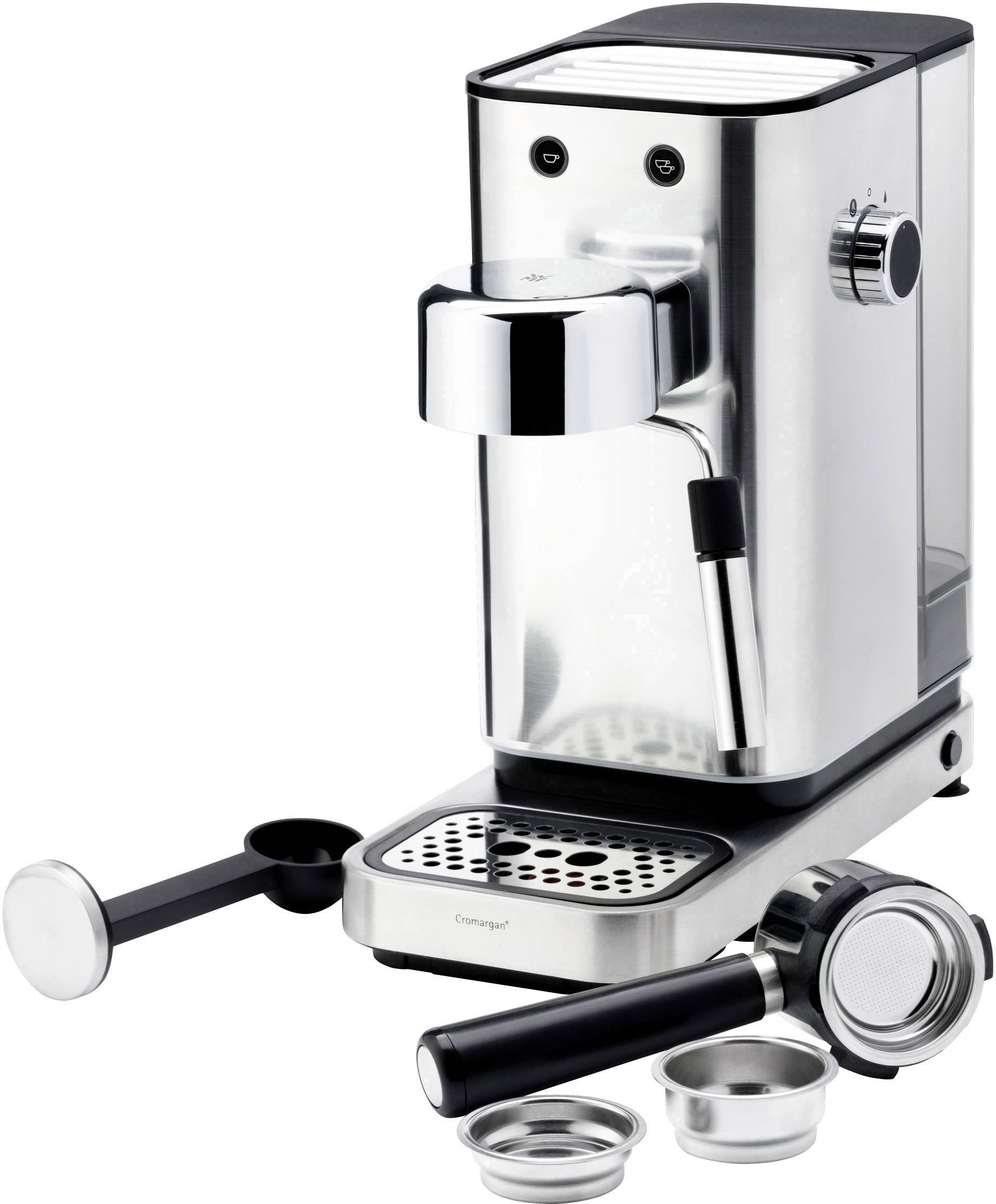 WMF 0412360011 Espressomaschine mit Siebträger Cromargan 1400W Höhenverstellbarer Kaffeeauslauf, mit Milchaufschäumdüse