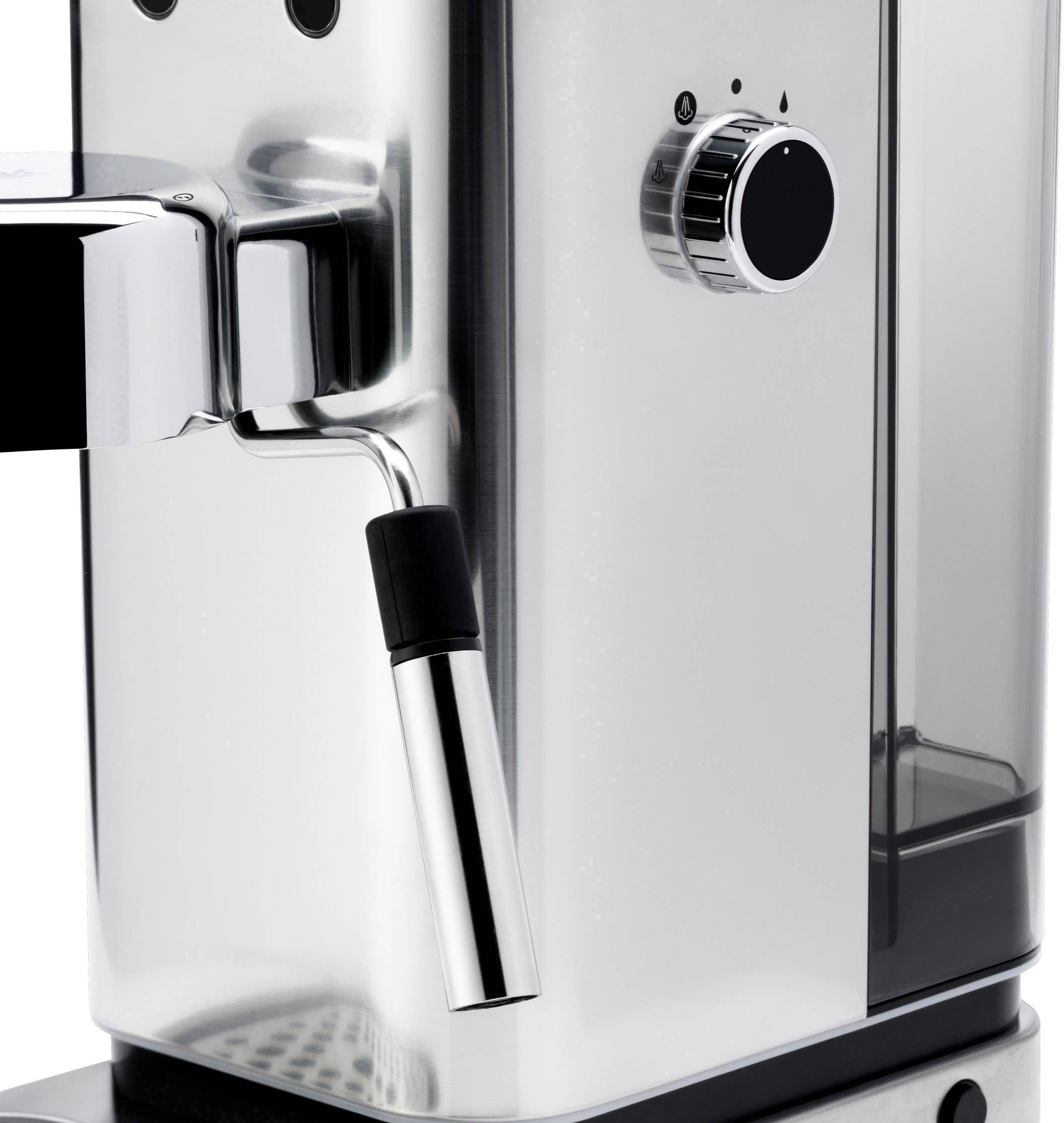 WMF 0412360011 Espressomaschine mit Siebträger Cromargan 1400W Höhenverstellbarer Kaffeeauslauf, mit Milchaufschäumdüse