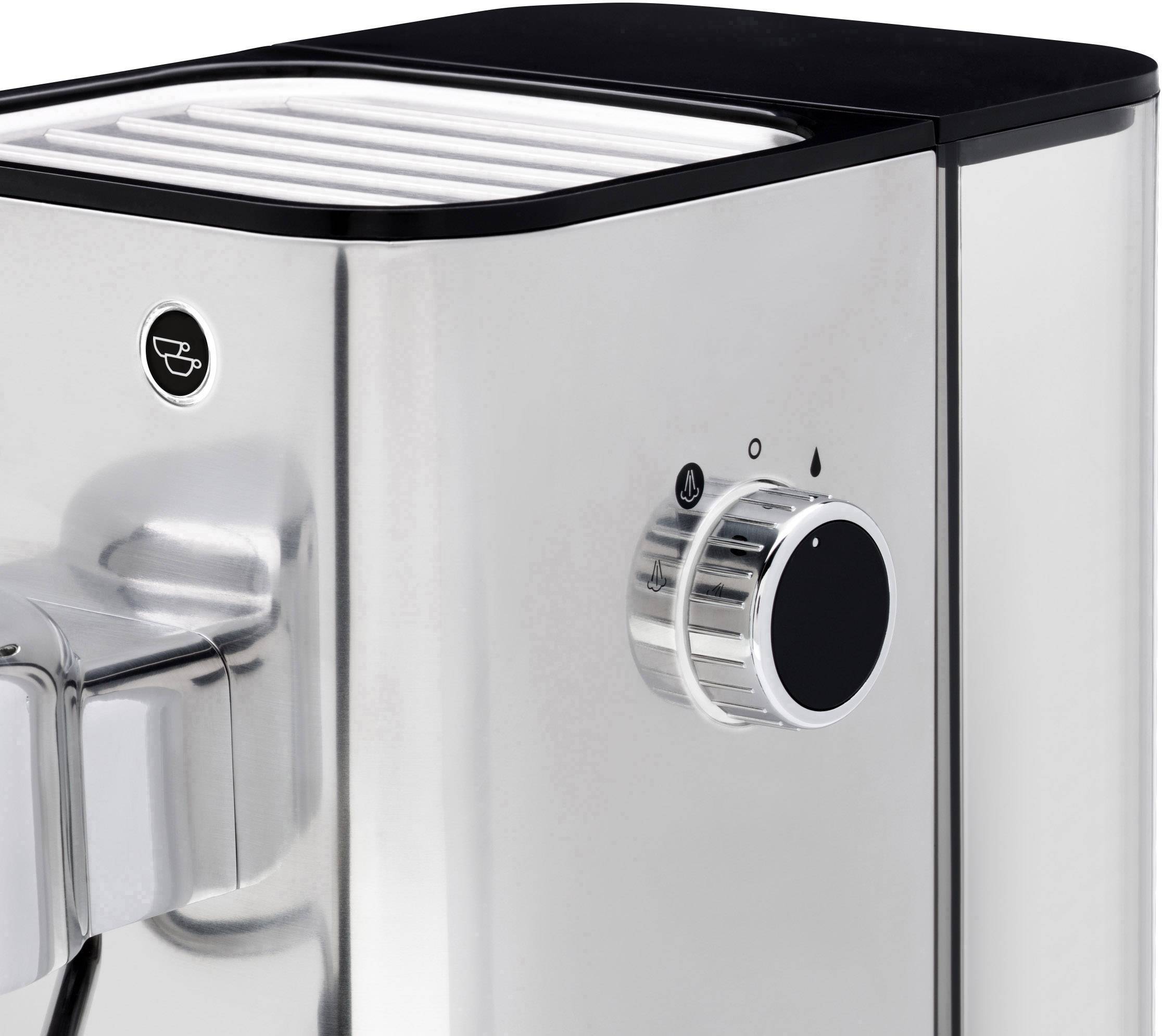 WMF 0412360011 Espressomaschine mit Siebträger Cromargan 1400W Höhenverstellbarer Kaffeeauslauf, mit Milchaufschäumdüse