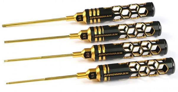 ArrowMax AM-410991-BG Innen-Sechskant Schlüssel 1.5, 2, 2.5, 3