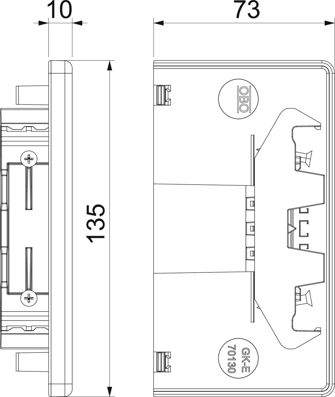 OBO Bettermann 6274571 Montagezubehör (B x T) 130mm x 70mm 1 St. Creme-Weiß
