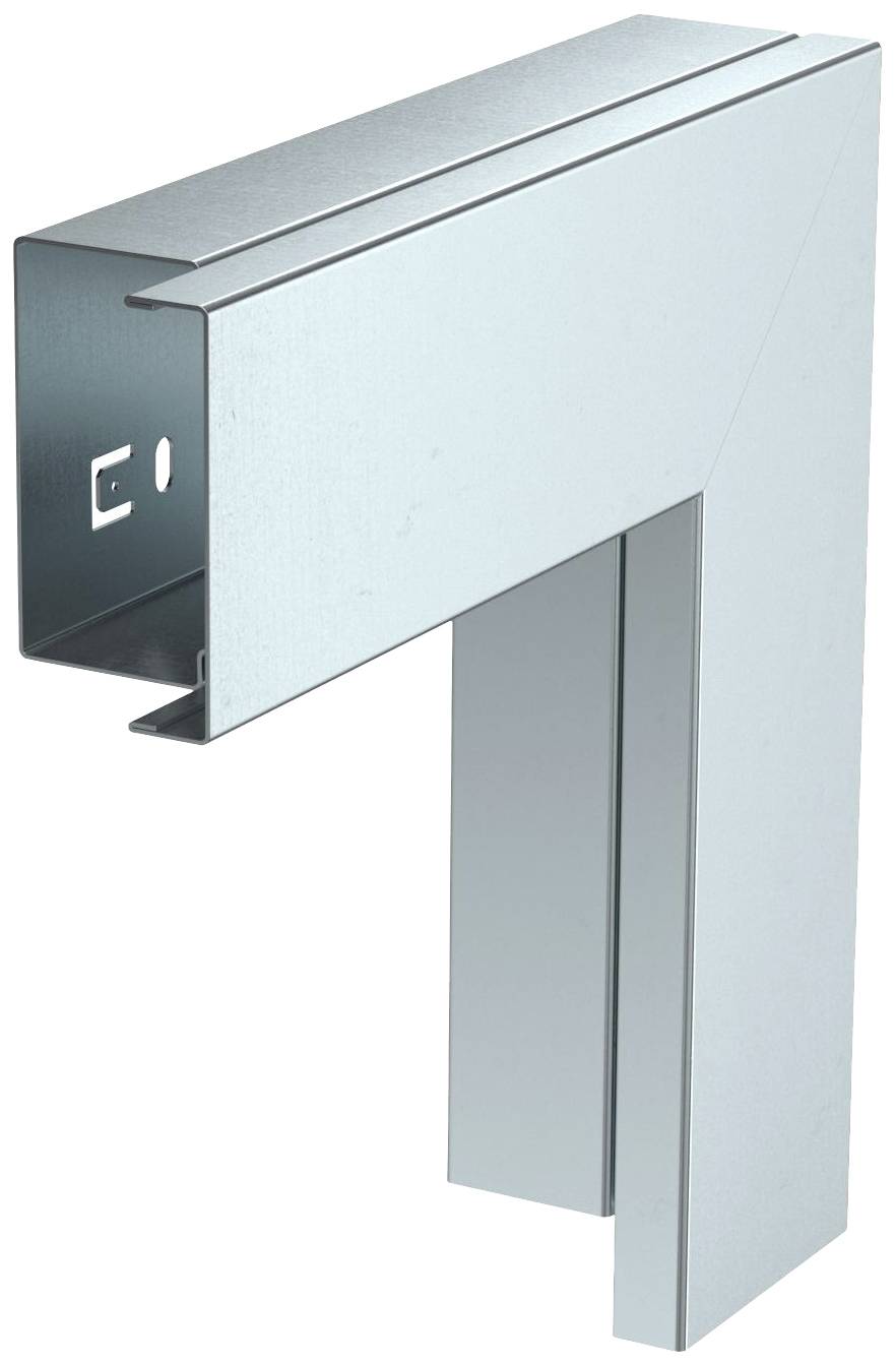 Metallene Profilhalterung in L-Form mit rechteckigem Querschnitt, in silberner Farbe, zur Befestigung von Konstruktionen.