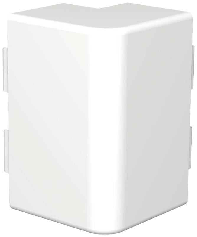 Eine weiße Kunststoffabdeckung mit abgerundeten Ecken, scheinbar zur Verkleidung von Kabeln oder Ecken in einem Raum montiert.