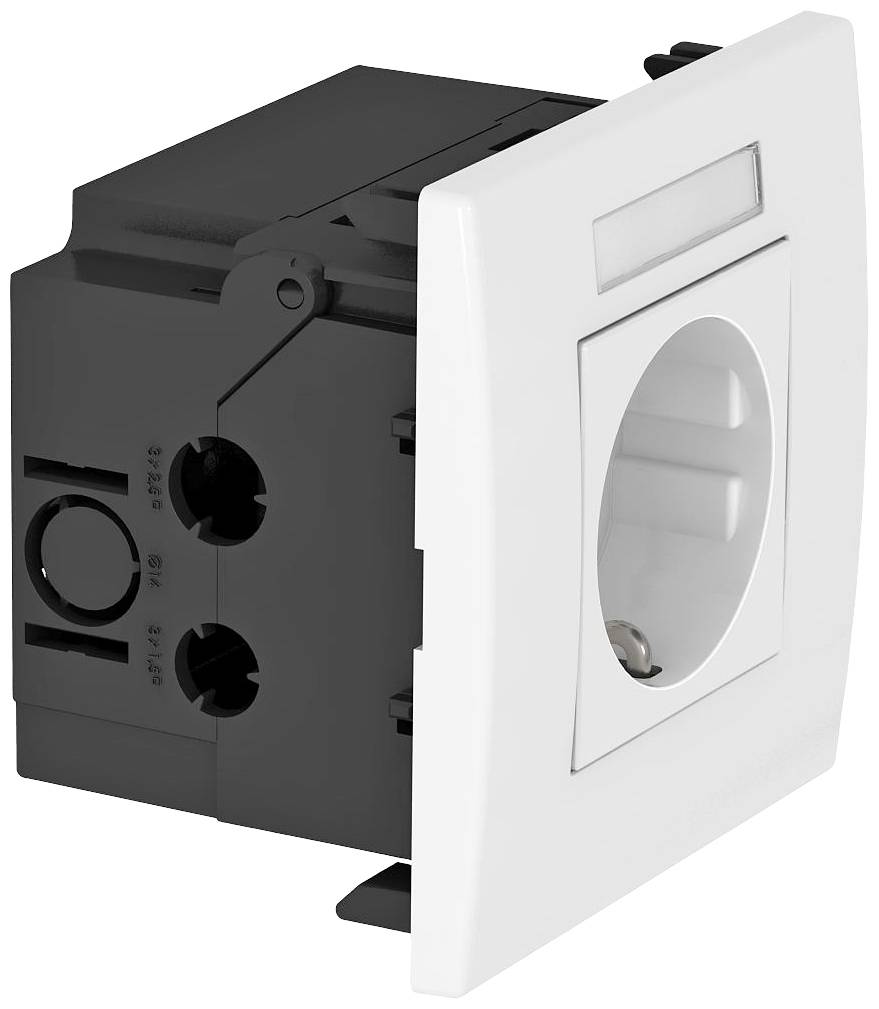 OBO Bettermann 6119421 Geräteeinsatz Steckdose (B x H x T) 84 x 84 x 60 mm 1 St. Weiß