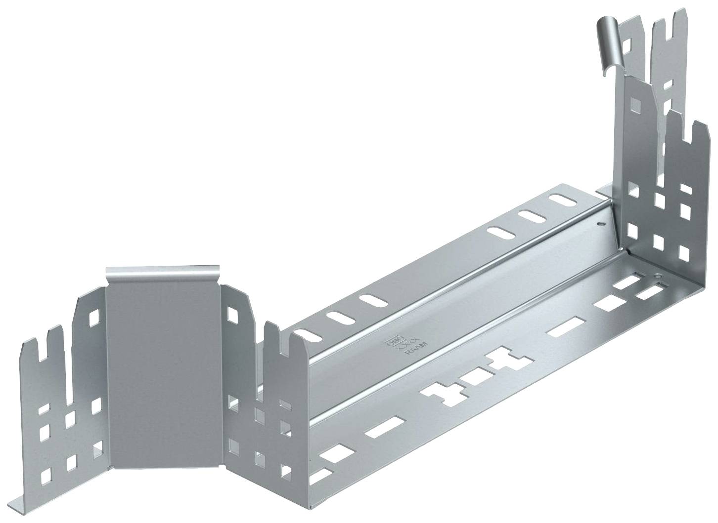 Metallwinkelträger mit mehreren Befestigungslöchern und hochgezogenen Seitenwänden, geeignet für strukturelle Unterstützung.