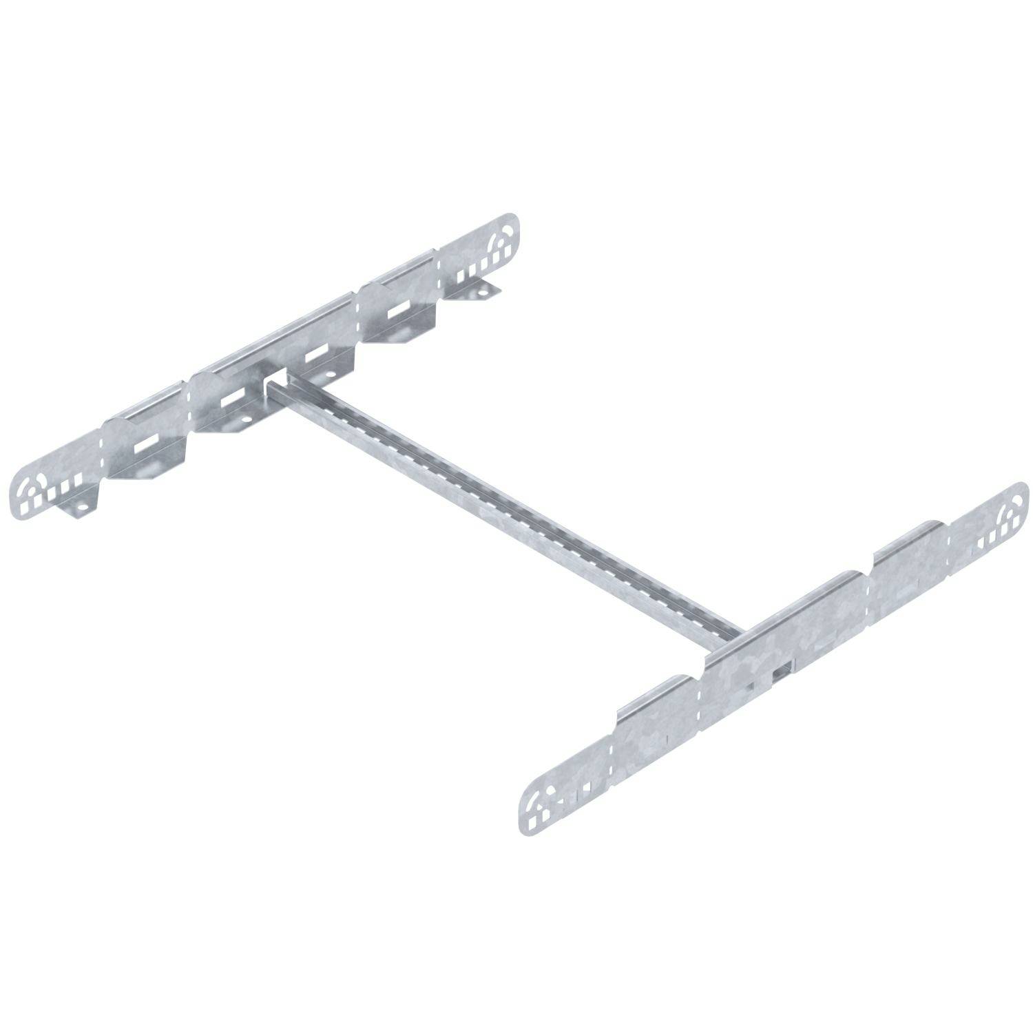 Ein Metallprofilhalter, verwendet zur Unterstützung und Befestigung von Bauelementen in Konstruktionen, isoliert auf weißem Hintergrund.