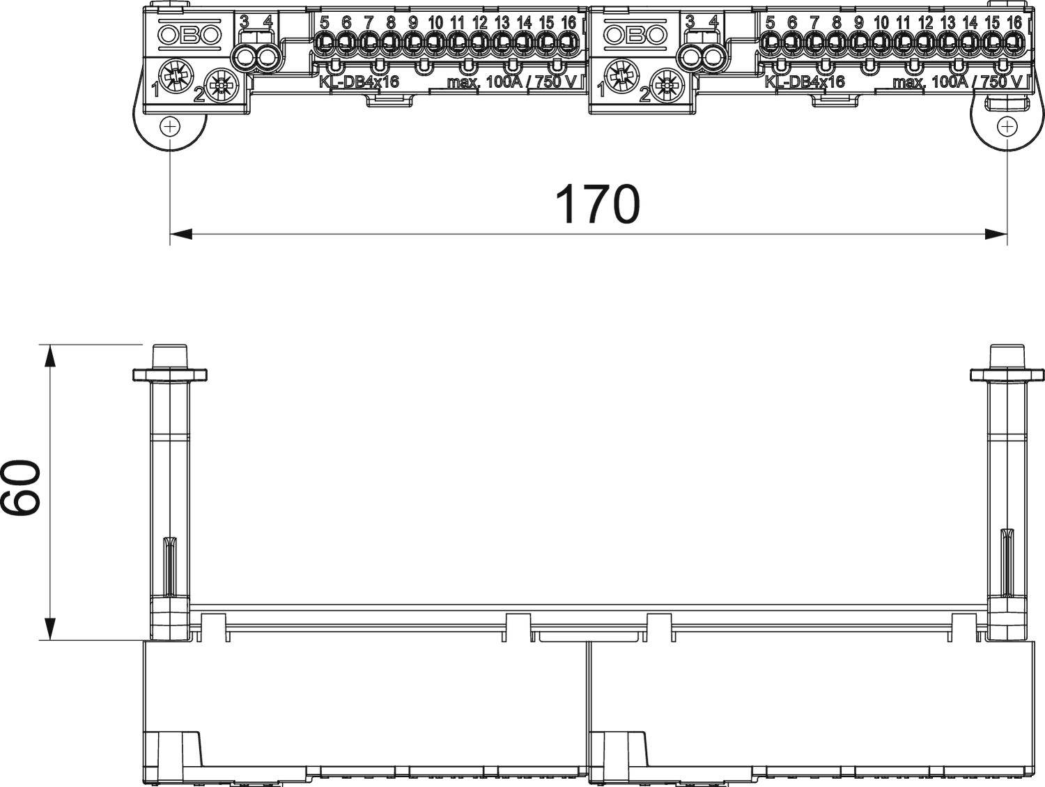 OBO Bettermann 2008918 Klemmleiste 1St.