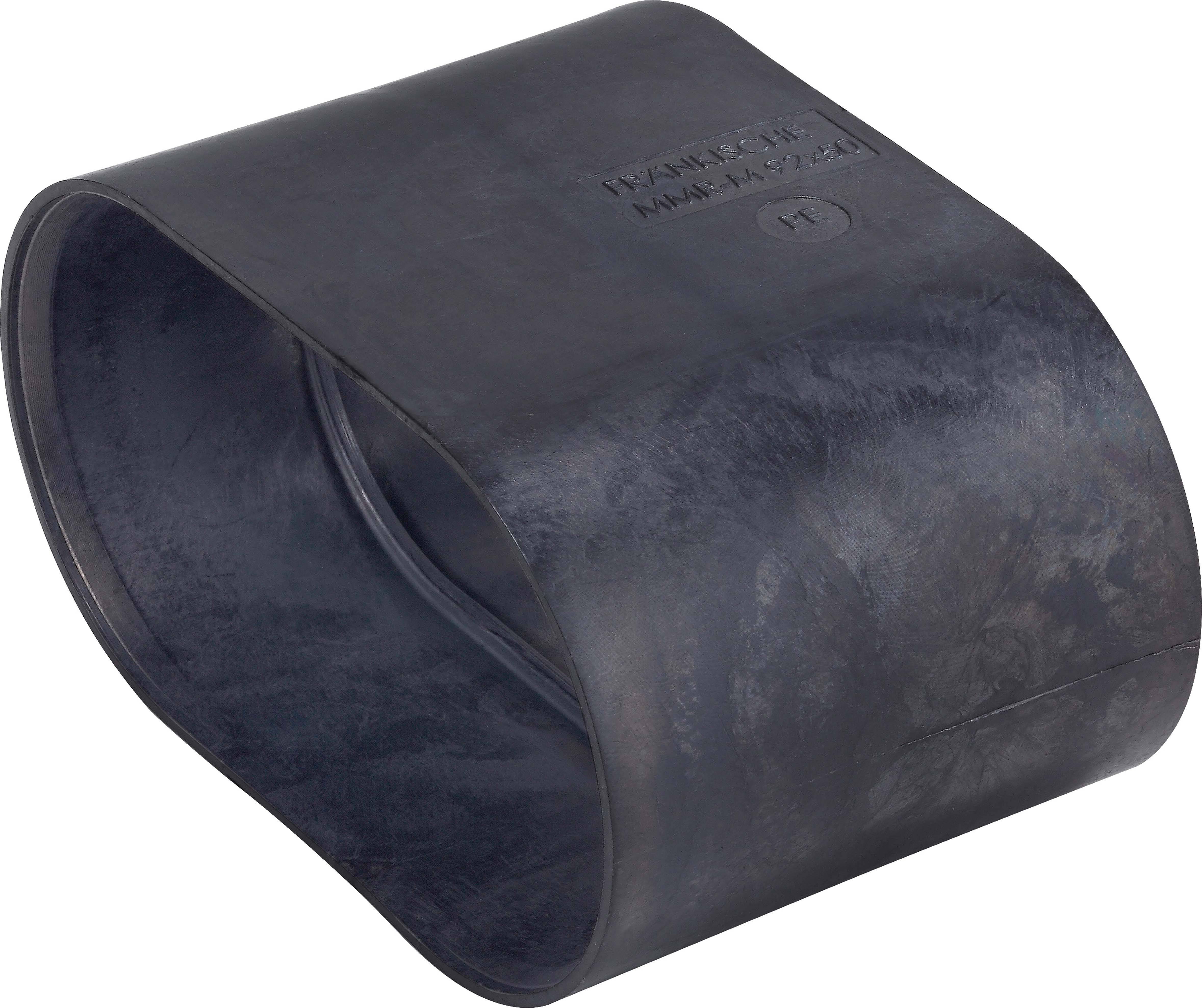 Ein schwarzer, quadratischer Gummipuffer mit abgerundeten Ecken, verwendet zur Schwingungsdämpfung in Maschinen und Fahrzeugen.