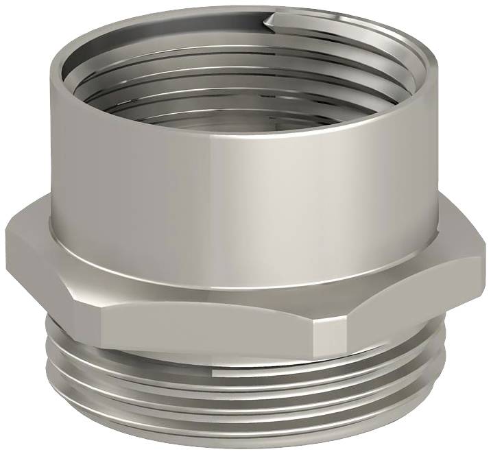 Metallgewindeadapter mit Innensechskant und Außengewinde, geeignet für Rohrverbindungen in technischen Anwendungen.