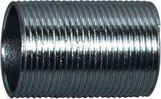 Metallrohr mit gleichmäßigen Gewindegängen, horizontale Ansicht.