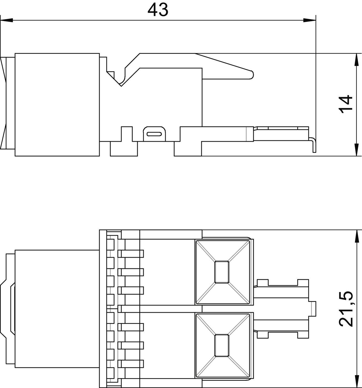 OBO Bettermann ASM-C6 RJ45-Einbaumodul CAT 6