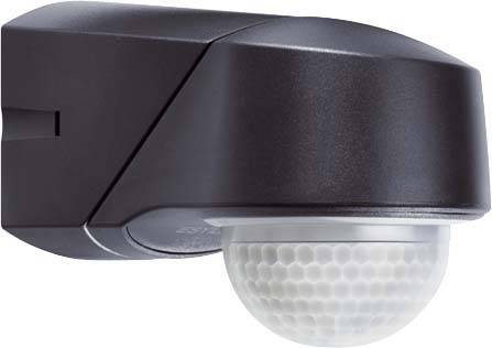 Schwarzer Bewegungsmelder mit halbkugelförmigem Sensor an der Unterseite, geeignet zur Erkennung von Bewegung in einem bestimmten Bereich.