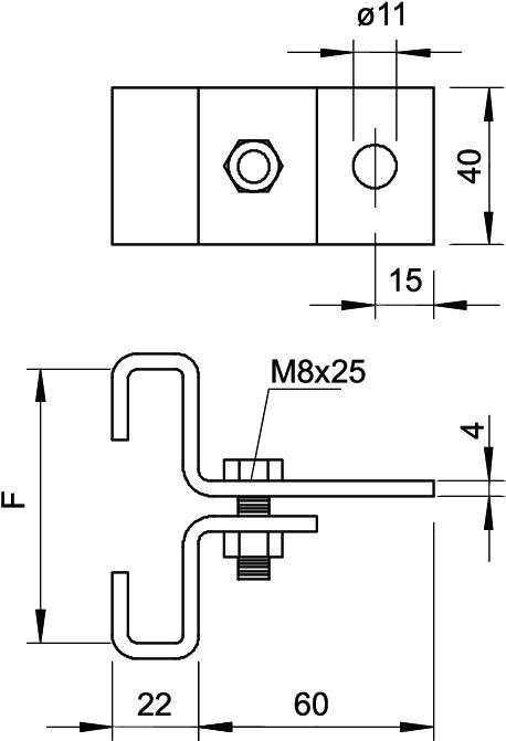 OBO Bettermann 5327105 Trägerklammer 25 St. Metall